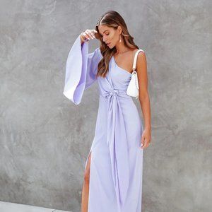 Vici Lifetime of Happiness Satin One-Shoulder Maxi Dress